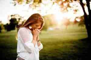 Prayer is The Answer-How Should We Pray-a woman with her hands together in front of her face