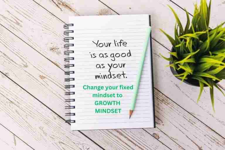 Embrace Growth- The Power of Growth Mindset -a notebook with a pencil on it