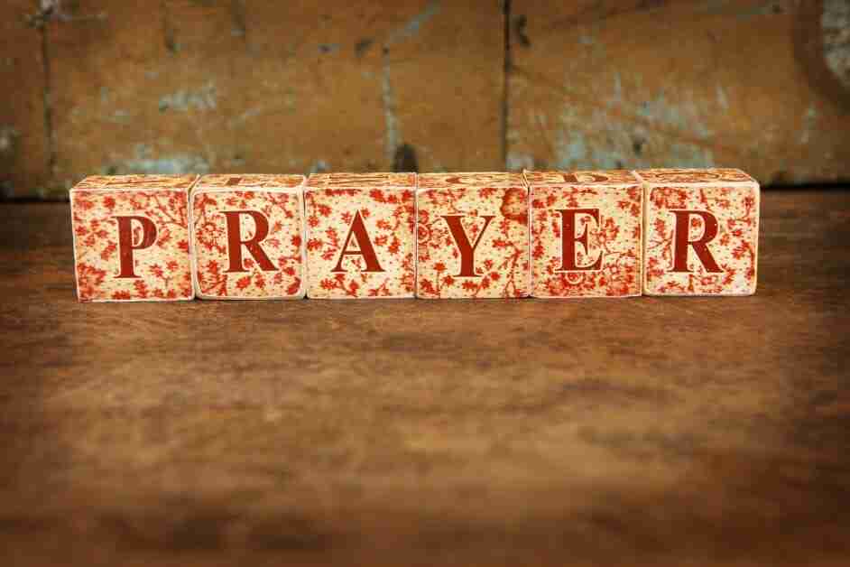 Prayer For Healing-Body Mind and Soul-a group of wooden blocks with red letters