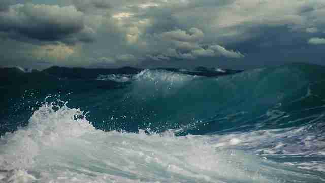 Storm clouds and waves