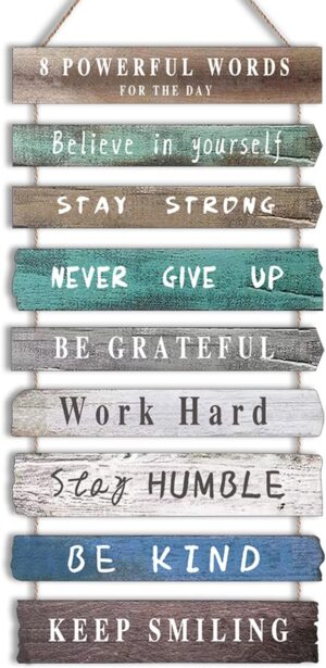 Inspirational Wall Art Decor for Office, Wooden Rustic Hanging Motivational Wall Art Decoration Sign