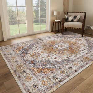 Washable Rug 8×10 Area Rugs for Living Room – Stain Resistant Non-Slip Backing Rugs for Bedroom