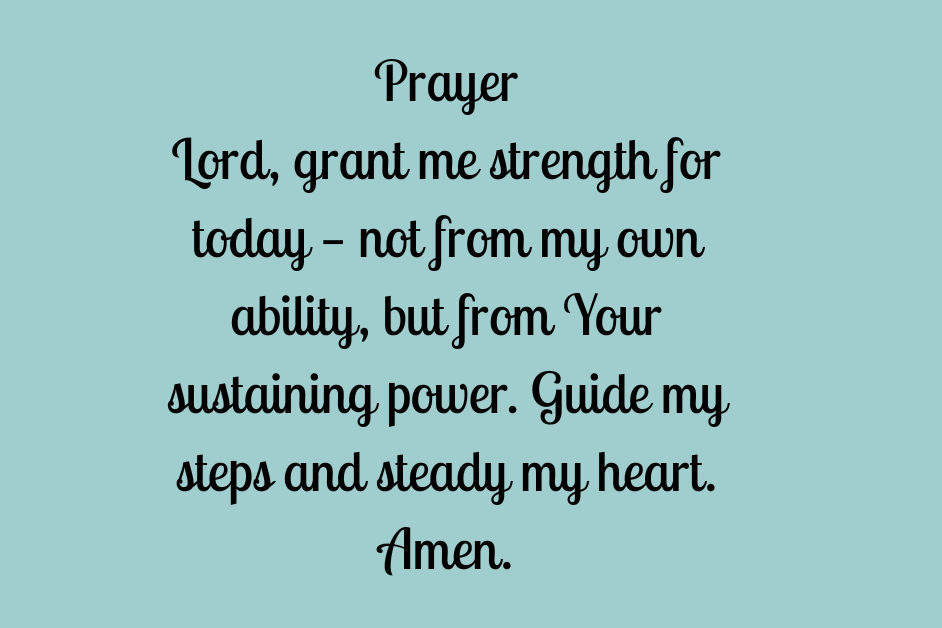 Blue background with prayer in black words.