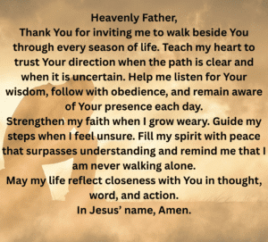 Walking With God Prayer