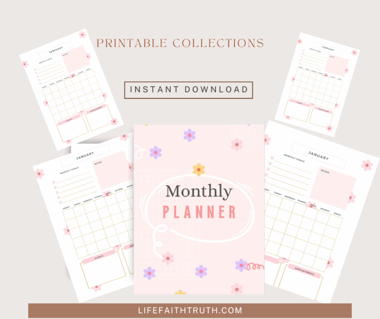 Monthly Planner Love And Joy