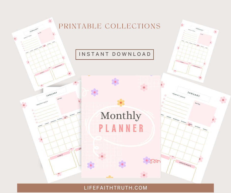 Monthly Planner Love And Joy