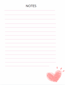 Daily Planner Page 3 Notes