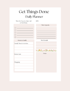 Get Things Done Daily Journal Page 2